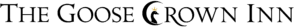 Logo for "The Goose Crown Inn" featuring a goose silhouette wearing a gold crown inside the letter "C. , The Goose Crown Inn